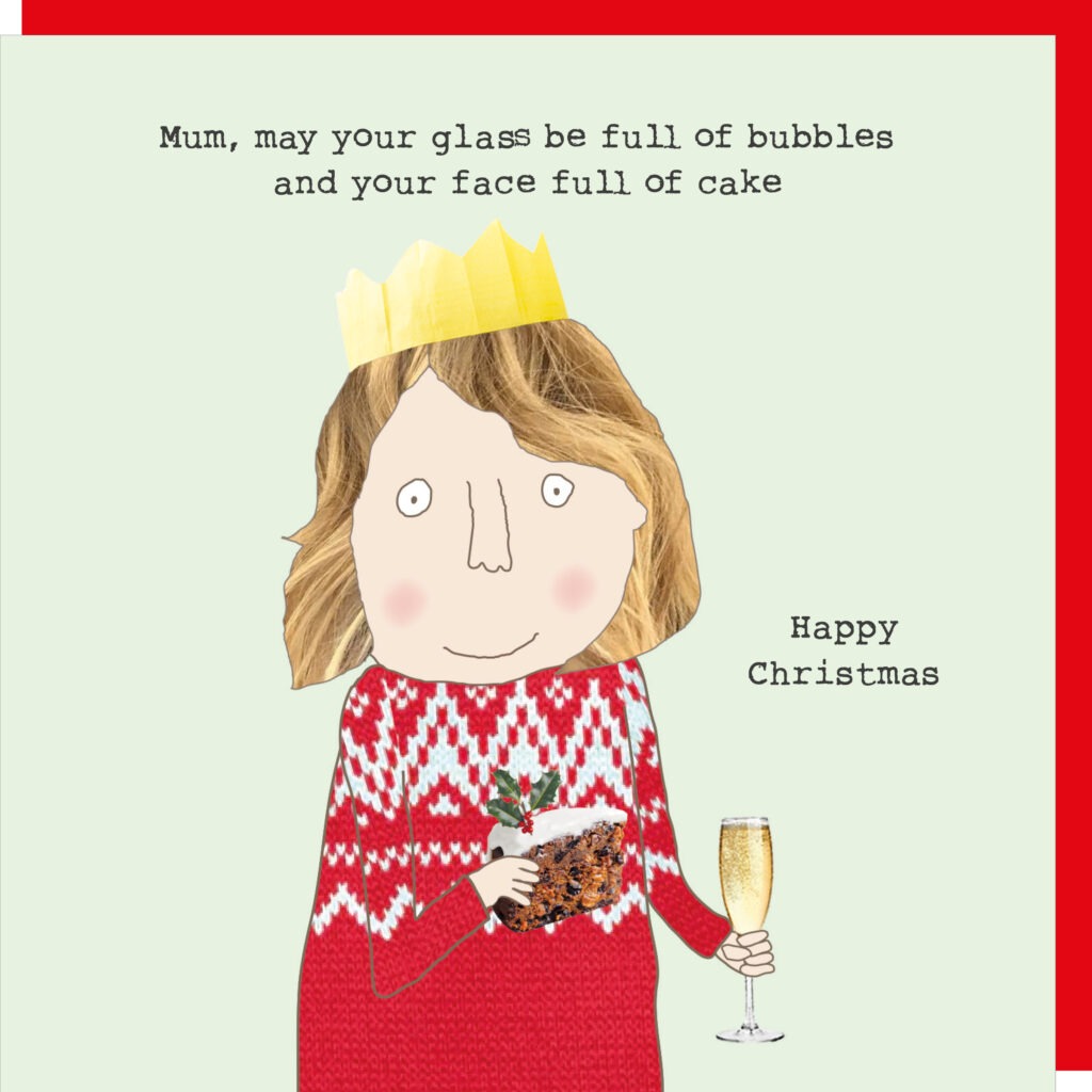 Rosie Made A Thing - Mum Bubbles & Cake - Blank Christmas Card
