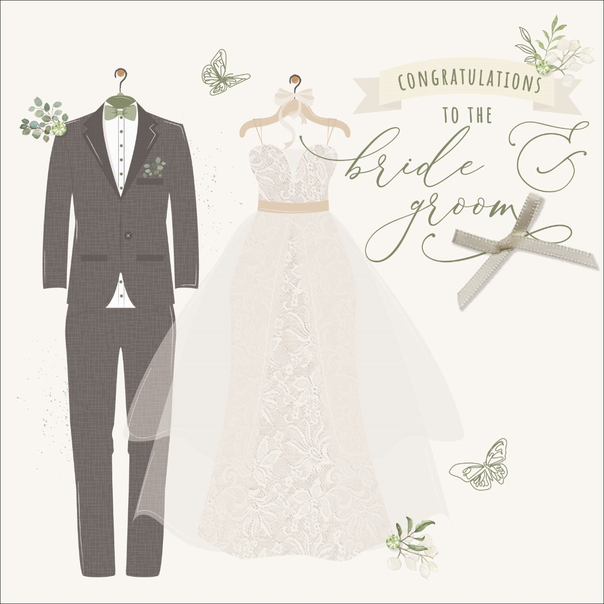 Congratulations to The Bride & Groom Wedding Card