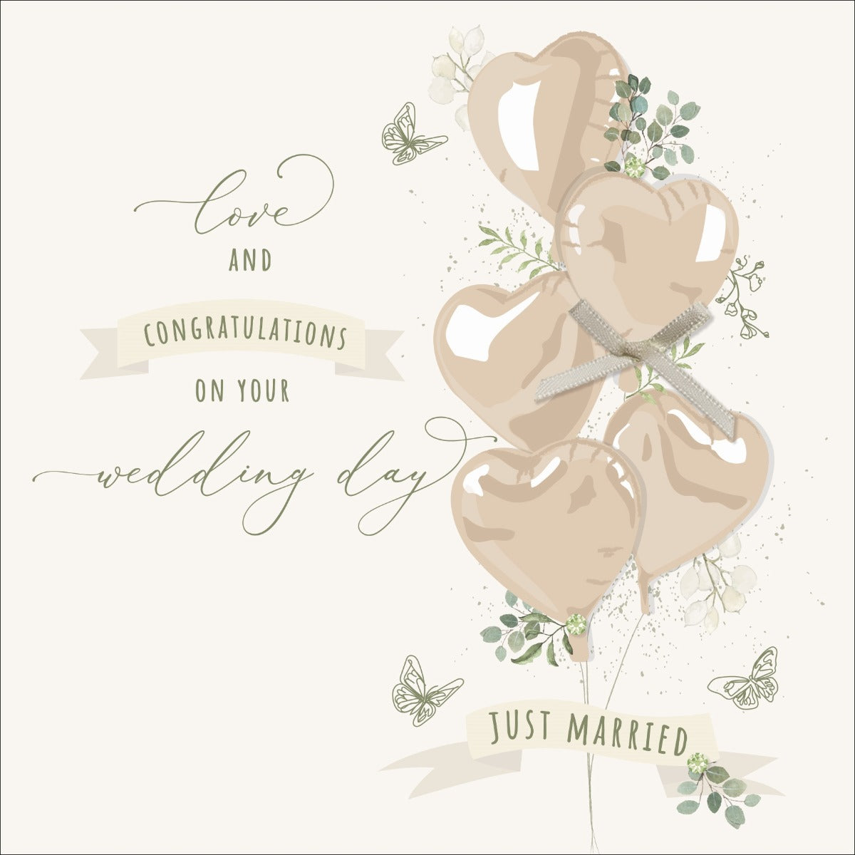 Love & Congratulations on Your Wedding Day Balloons Card