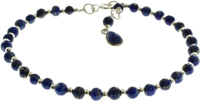 Kali Ma Lapis Lazuli Blue Gemstone Sterling Silver Bracelet