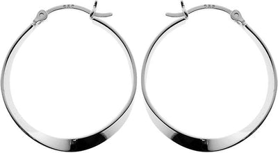 Kali Ma 27mm Silver Creole hoop earrings with single twist - Sterling 925 Silver