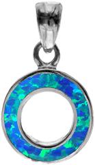 Kali Ma Sterling Silver Blue Opal Open Circle Pendant