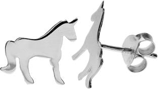 Kali Ma Flat Cut Out Unicorn Earrings - Sterling 925 Silver
