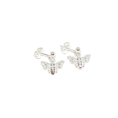 Delaney Bee Dangly Stud Earrings - Silver- Clementine Jewellery
