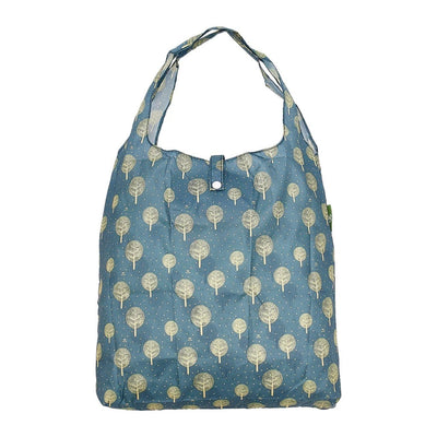 Eco Chic Foldable Recycled Shopping Bag - Tree of Life -Blue
