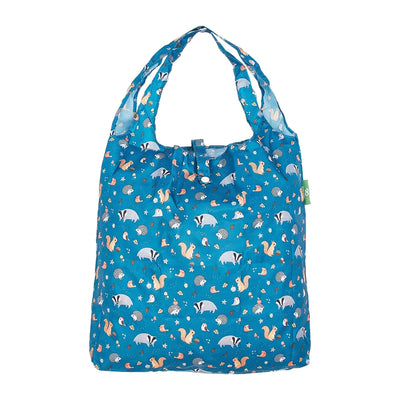 Eco Chic Foldable Recycled Shopping Bag - Woodland -Teal