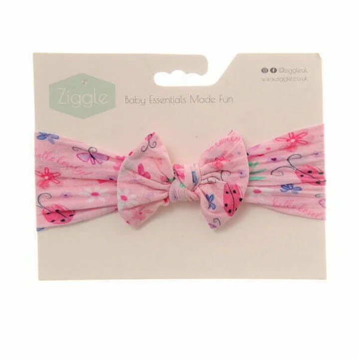 Ziggle Summer Meadow Print Pink Headband