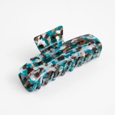 Red Cuckoo Large Rectangle Turquoise Multicoloured Hair Claw Clip