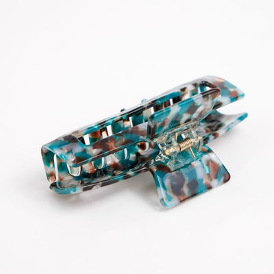 Red Cuckoo Large Rectangle Turquoise Multicoloured Hair Claw Clip