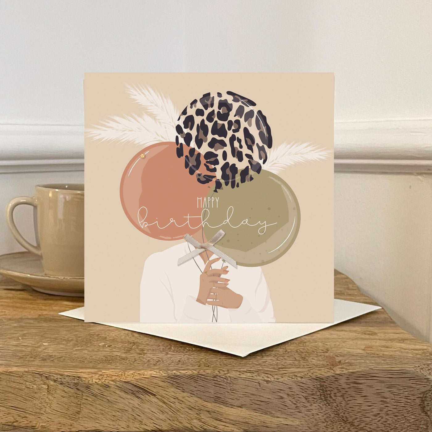 Happy Birthday Leopard Balloon Card