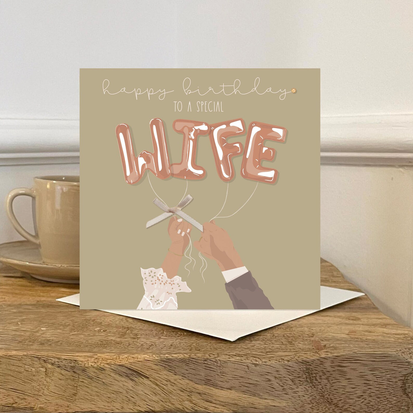 Happy Birthday to a Special Wife Balloon Card