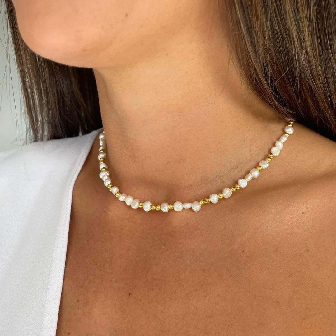 Orli Rae Freshwater Pearl Necklace - Gold