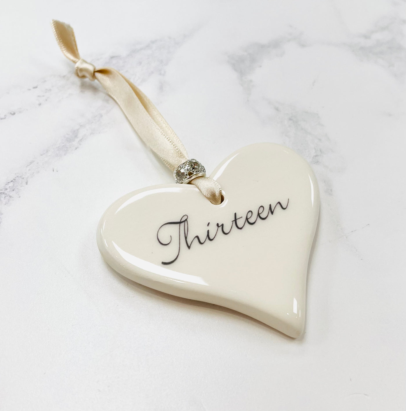 Dimbleby Ceramics Sentiment Hanging Heart - Thirteen