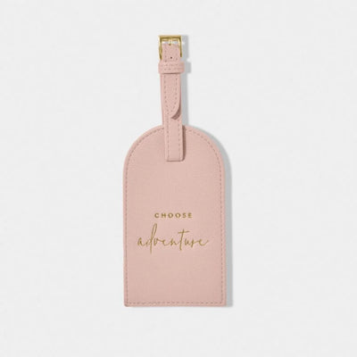Katie Loxton Travel Luggage Tag - Choose Adventure - Dusty Pink