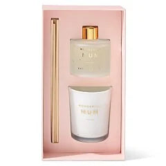 Katie Loxton Sentiment Mini Home Fragrance Set 'Wonderful Mum' - Dusty Pink - Sweet Vanilla & Salted Caramel