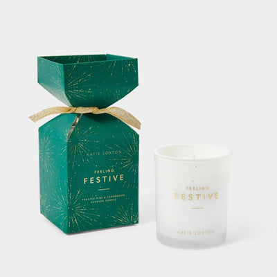 Katie Loxton Christmas Candle - Feeling Festive - Frosted Pine & Cedarwood