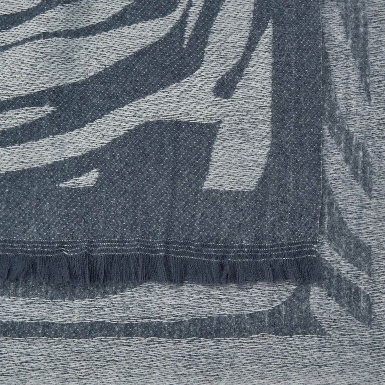 Katie Loxton Printed Blanket Scarf - Zebra - Navy Blue/Cool Grey
