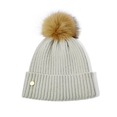 Katie Loxton Faur Fur Knitted Hat - Cool Grey