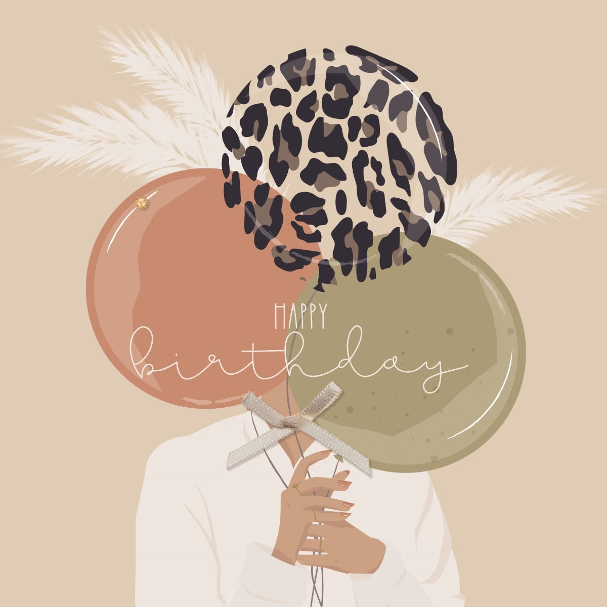 Happy Birthday Leopard Balloon Card