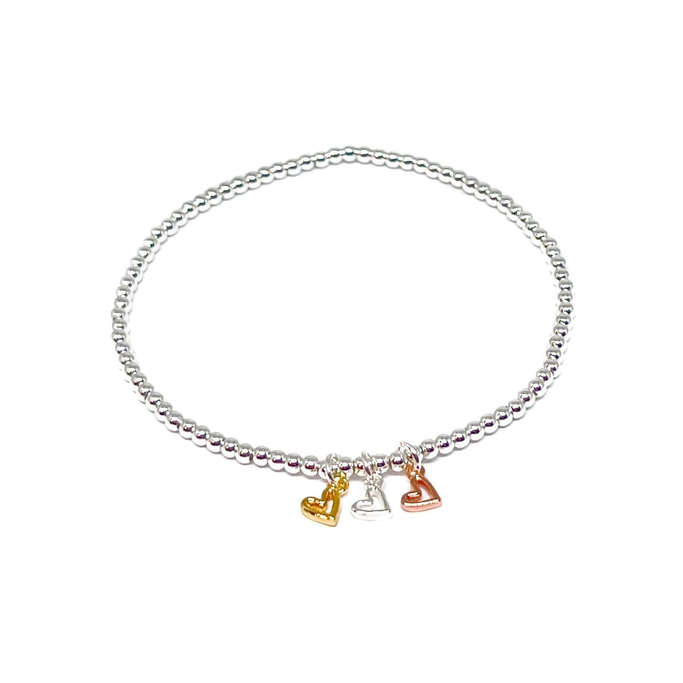 Mimi Triple Mini Open Hearts Bracelet - Mixed Metals- Clementine Jewellery