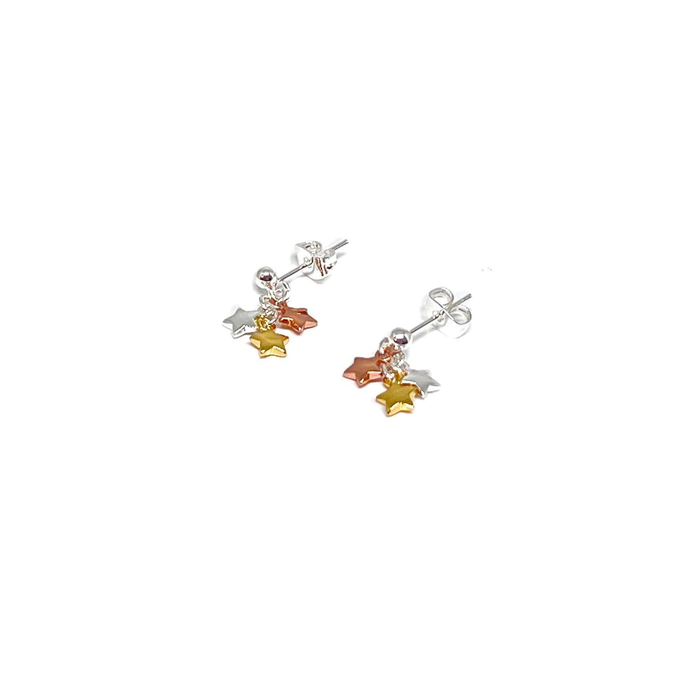 Mimi Triple Mini Stars Earrings - Mixed Metals- Clementine Jewellery