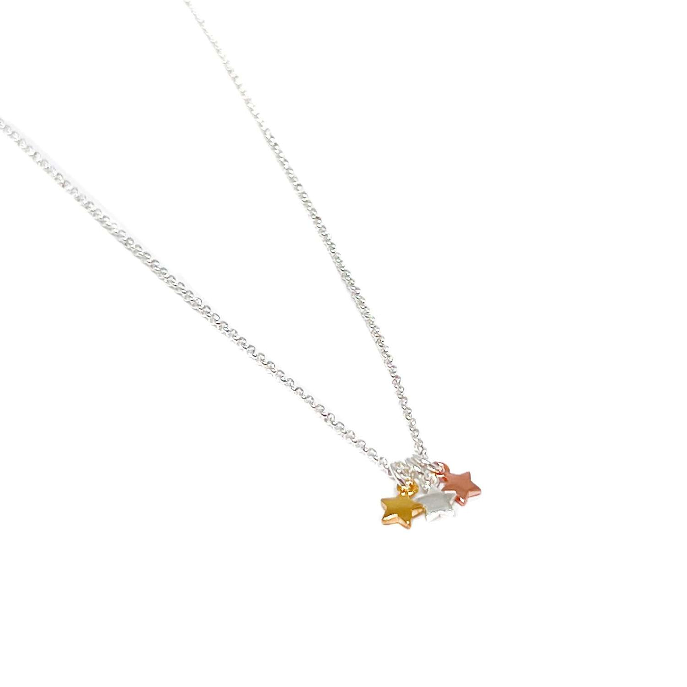 Mimi Triple Mini Stars Necklace - Mixed Metals- Clementine Jewellery