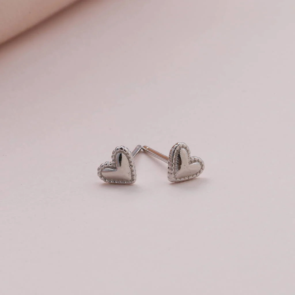 So Proud of You - Message in a Bottle - Sterling Silver Heart Stud Earrings