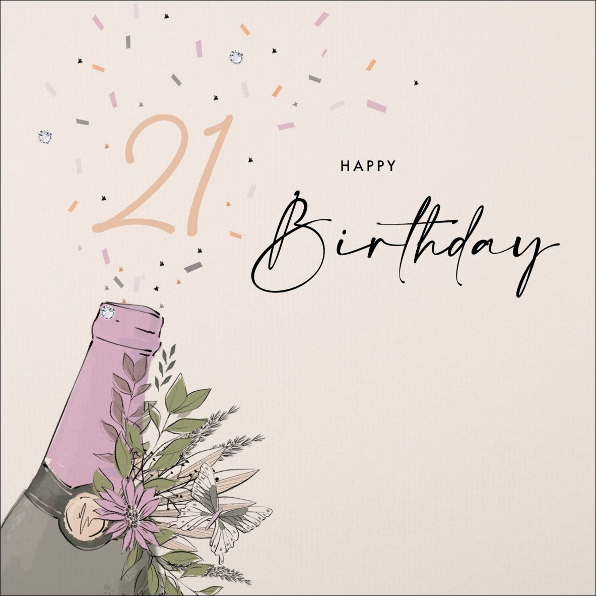 21st Birthday Champagne Card