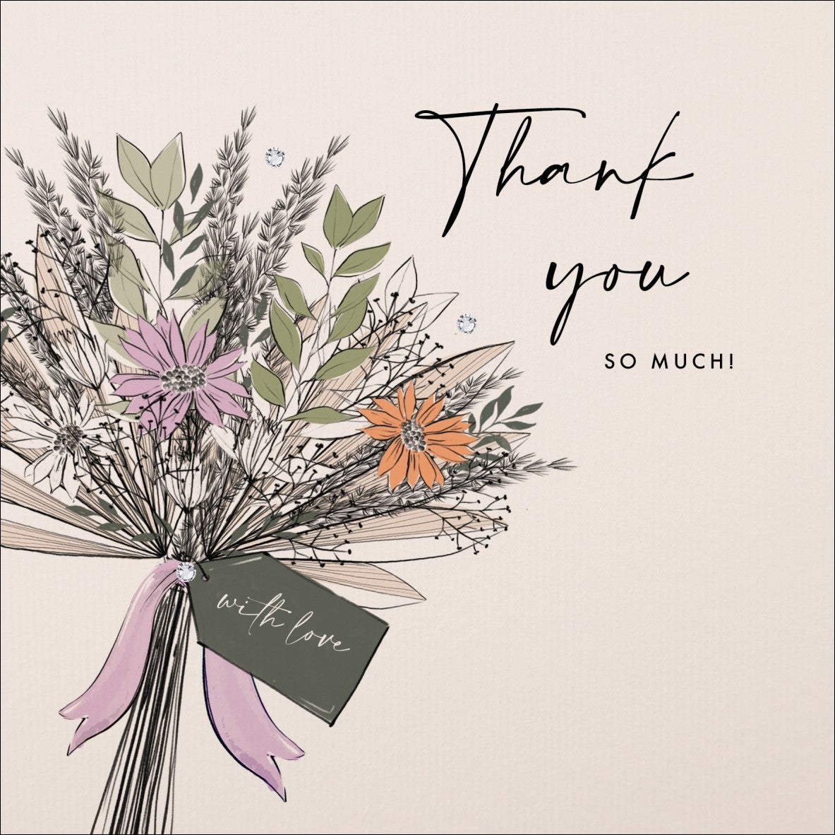 Thank You So Much Floral Bouquet Card