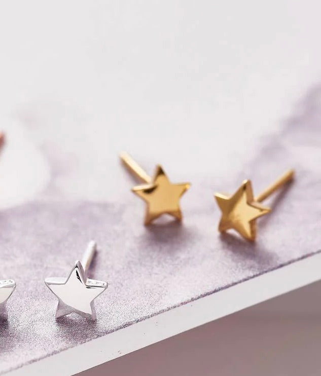 You're A Star - Message in a Bottle -Gold Star Stud Earrings