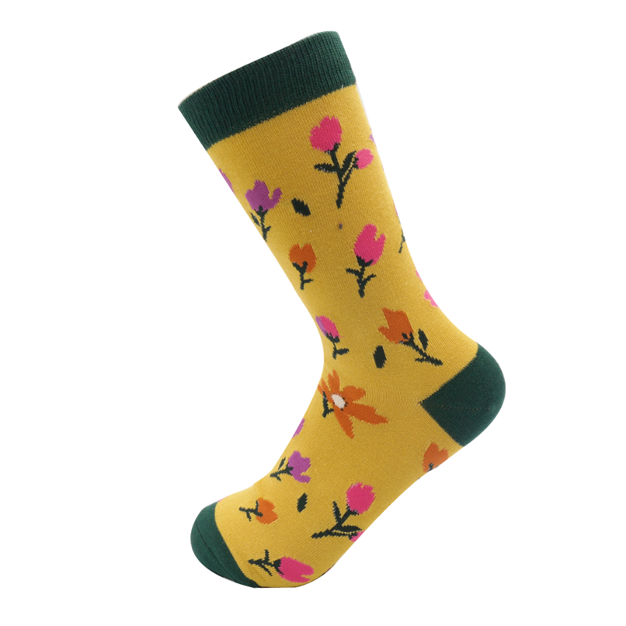Miss Sparrow Ladies Bamboo Ankle Socks - Ditsy Floral - Lime