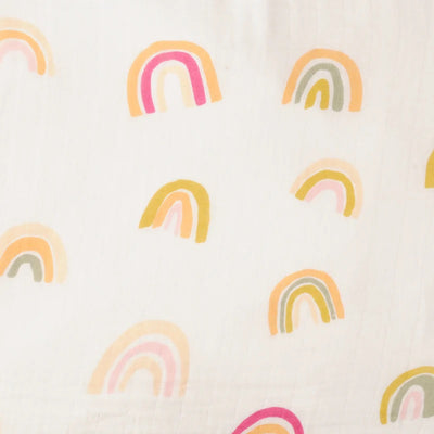 Rainbow Print Large Swaddle Muslin Blanket