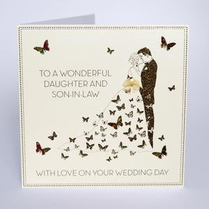 Five Dollar Shake LARGE Daughter & Son-in-Law Butterfly Wedding Day Card