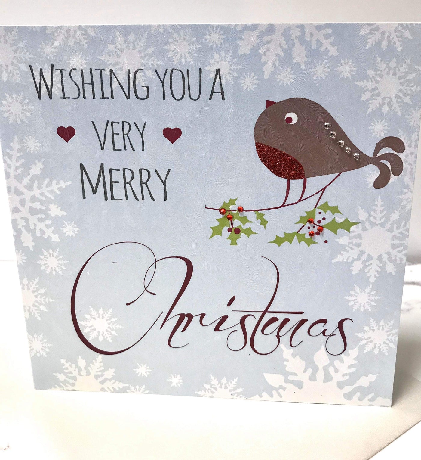 White Cotton Cards Robin Merry Christmas Card
