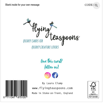 Flying Teaspoons Gin with Your Name On It Blank Card