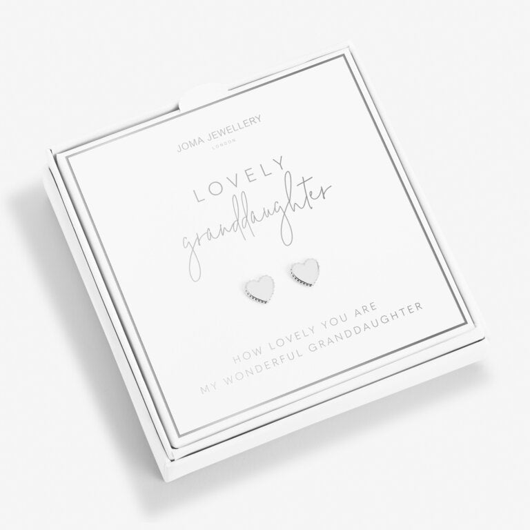 Joma Jewellery Beautifully Boxed 'Lovely Granddaughter' Earrings - Silver