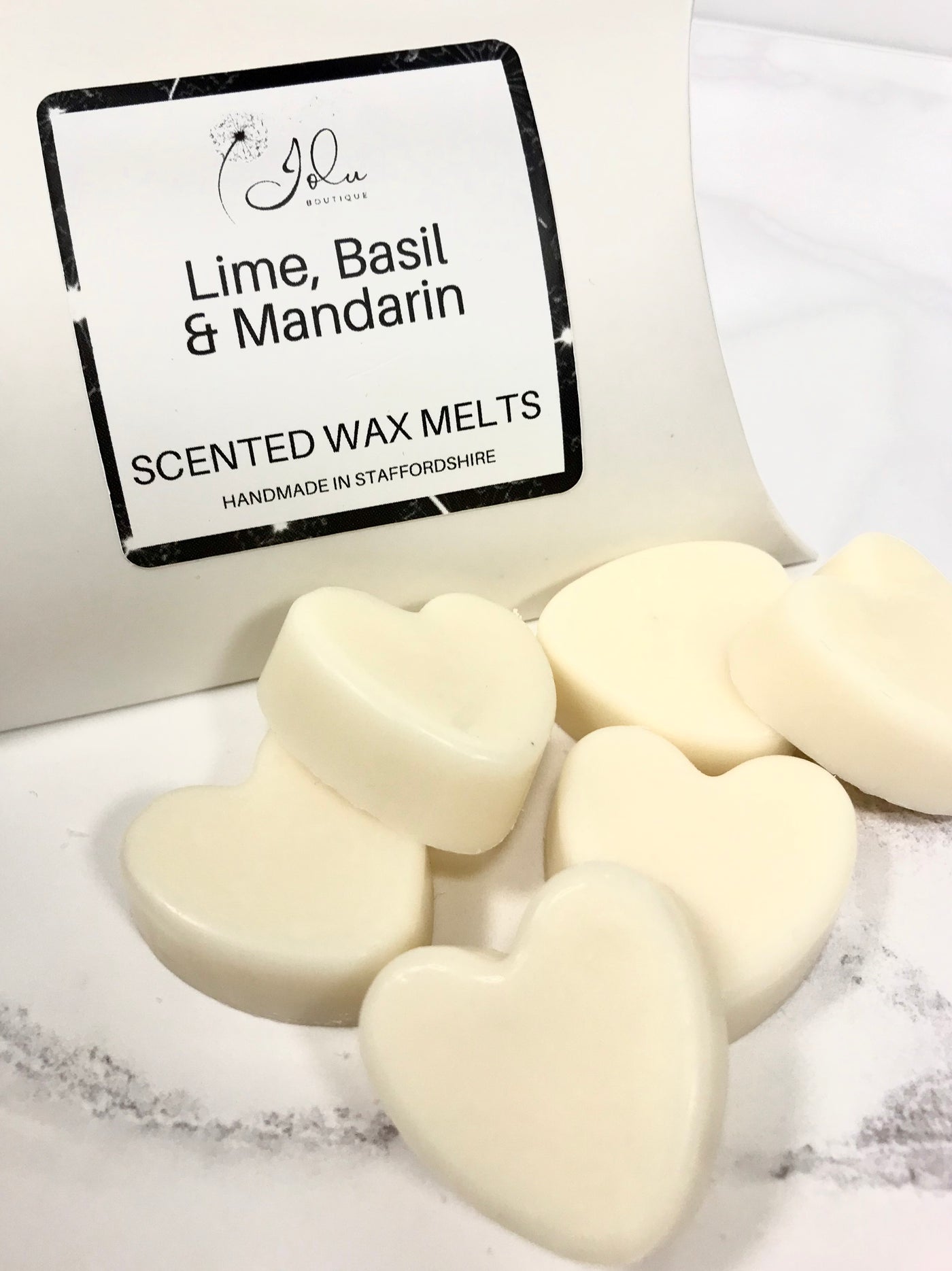 Jolu Boutique Lime, Basil & Mandarin Soy Wax Melts - Pack 6 Hearts