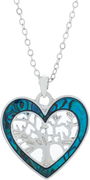 Byzantium Paua Shell Pendant - Small Tree of Life Heart