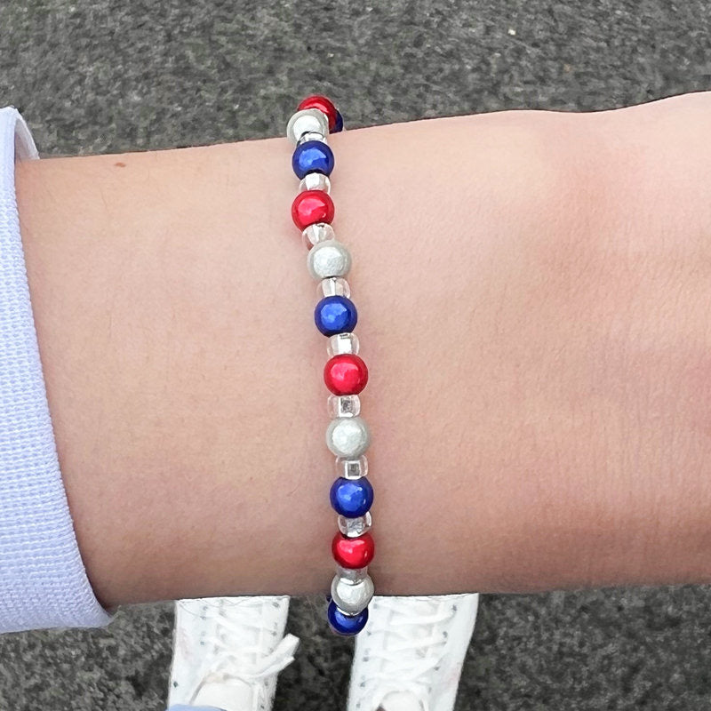 Carrie Elspeth Jubilee Red White &amp; Blue Stretch Bracelet