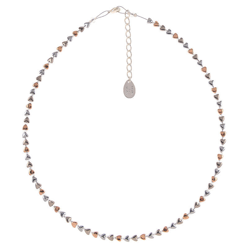 Carrie Elspeth Cariad Hearts Full Beaded Necklace - Mixed Metals