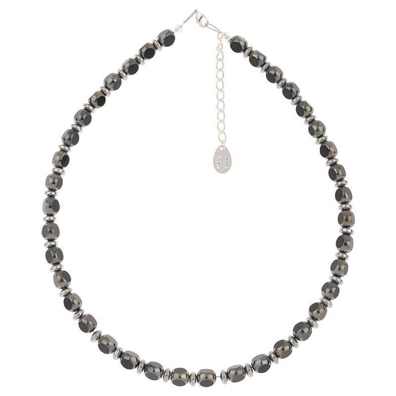 Carrie Elspeth Notches Full Beaded Necklace - Black