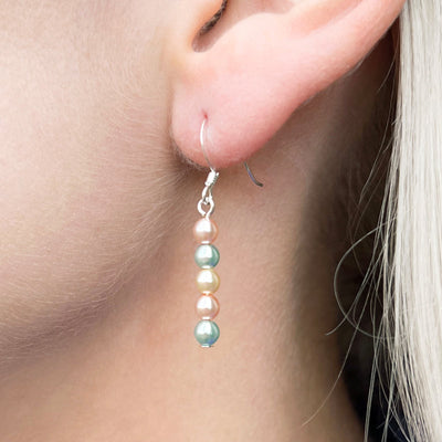 Carrie Elspeth Mixed Pastels Glass Pearl Drop Earrings