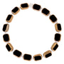 Carrie Elspeth Gold Foil Edged Beaded Stretch Bracelet - Black/Gold