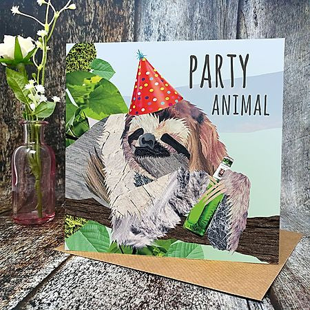 Flying Teaspoons Party Animal Birthday Card