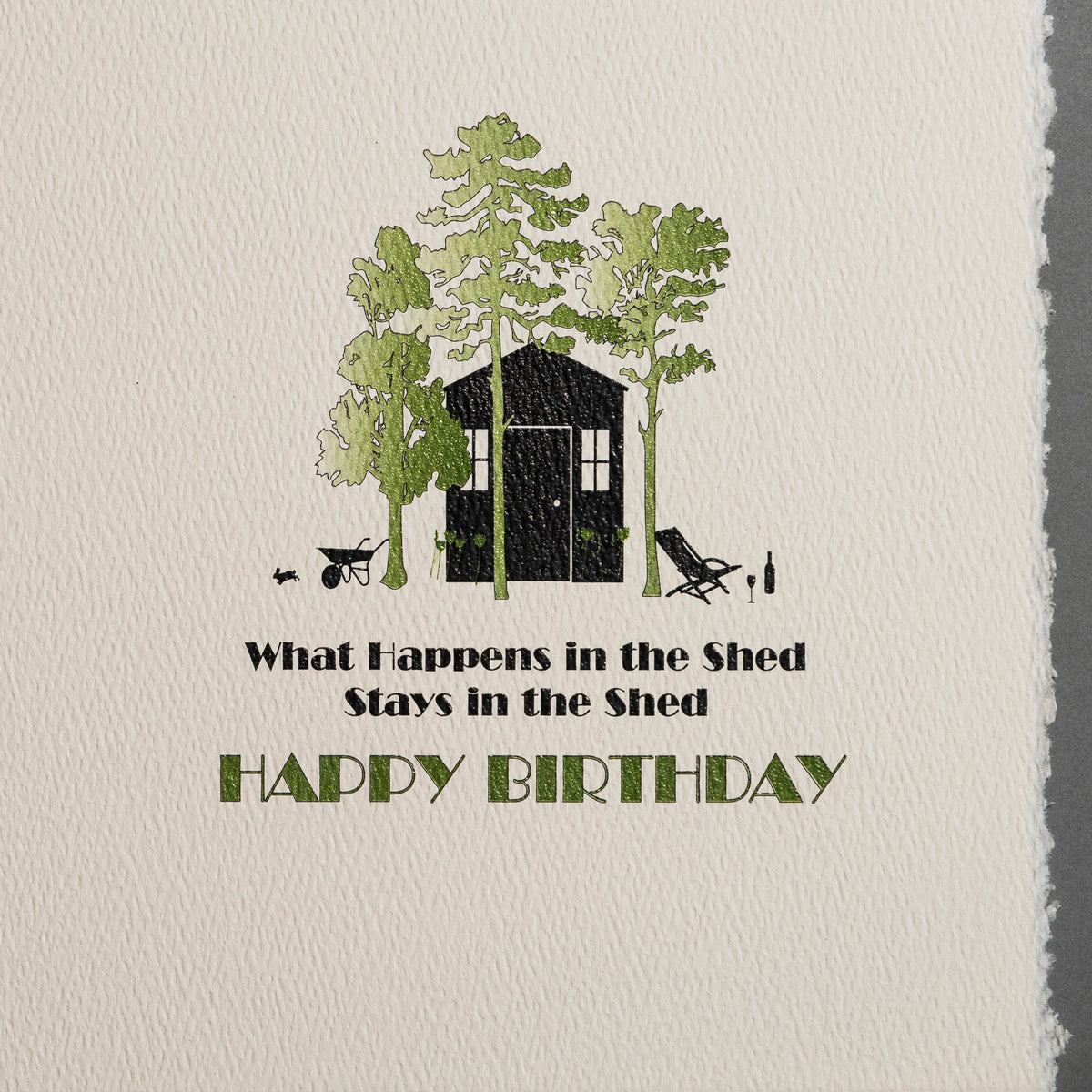 Five Dollar Shake What Happens in the Shed Birthday Card