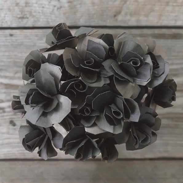 East of India Bunch of Paper Flowers - Black