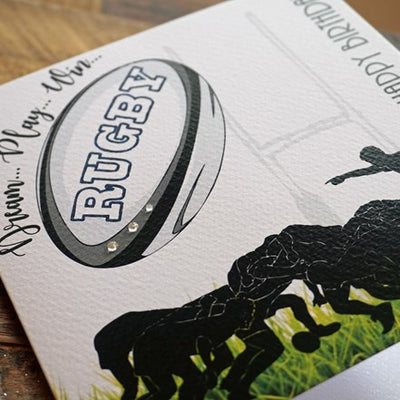 White Cotton Cards Rugby Birthday Card