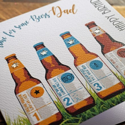White Cotton Cards Time for Beers Dad Birthday Card