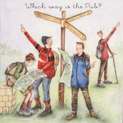 Berni Parker Blank Card - Which way is the Pub