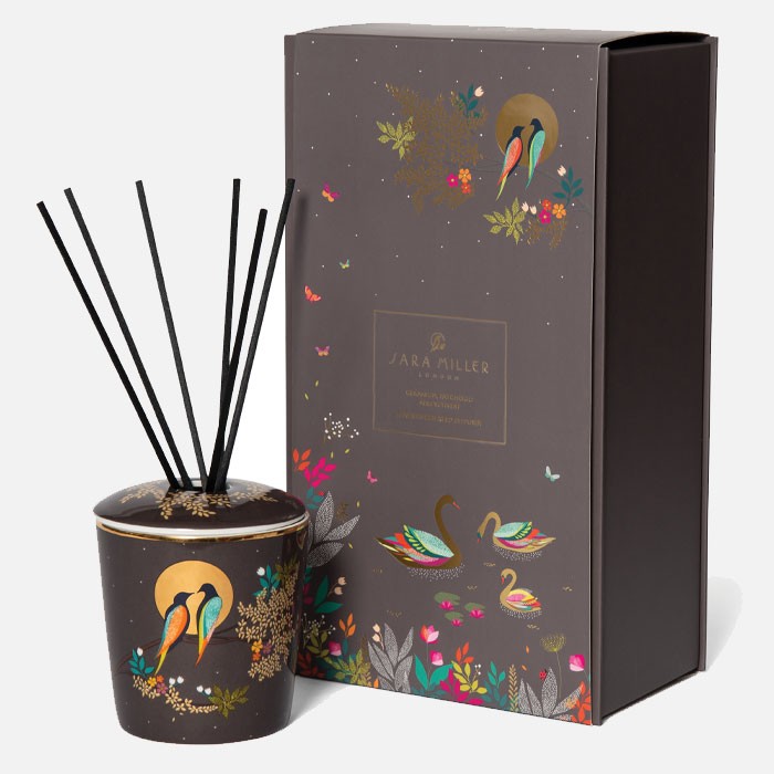 Sara Miller Luxury Ceramic Boxed Reed Diffuser - Geranium, Patchouli & Vetivert